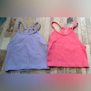 Ribbed Tank Tops in Purple and Pink